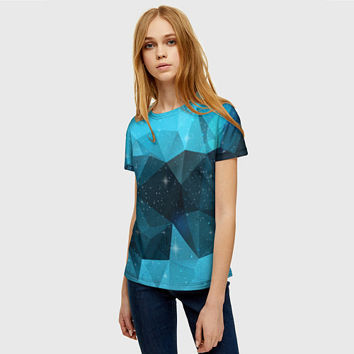 Женская футболка PolyBlue Star / 3D-принт – фото 3