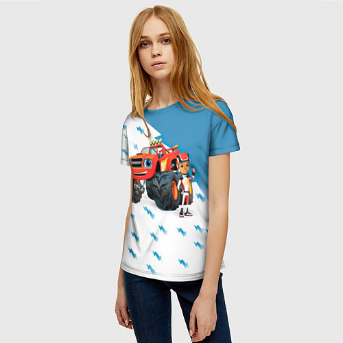 Женская футболка Вспыш и чудо-машинки / 3D-принт – фото 3