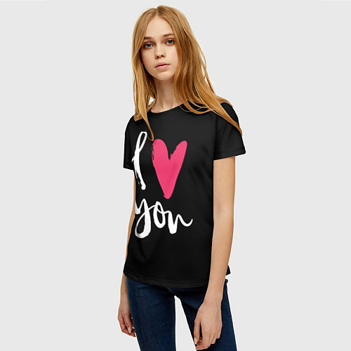 Женская футболка Valentines Day, I Iove you / 3D-принт – фото 3