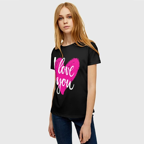 Женская футболка Valentines Day, I Iove you / 3D-принт – фото 3