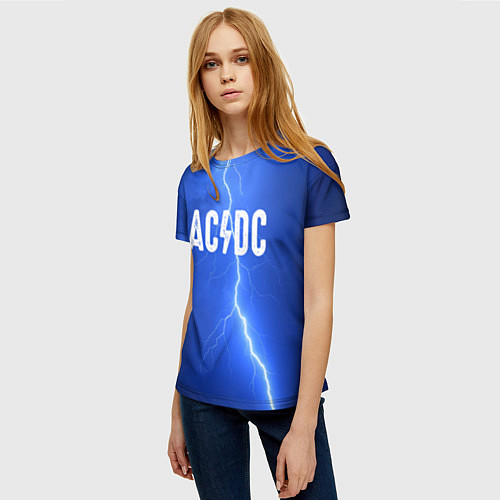 Женская футболка AC/DC: Lightning / 3D-принт – фото 3