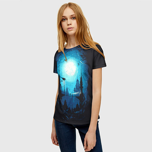 Женская футболка Фантастический пейзаж / 3D-принт – фото 3