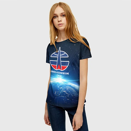 Женская футболка Космические войска 7 / 3D-принт – фото 3