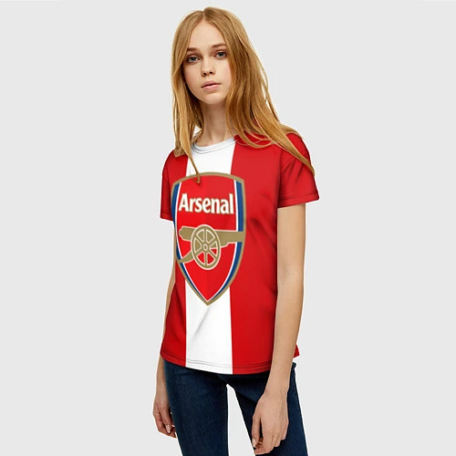 Женская футболка Arsenal FC: Red line / 3D-принт – фото 3