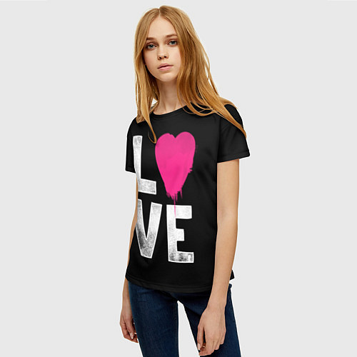 Женская футболка Love Heart / 3D-принт – фото 3