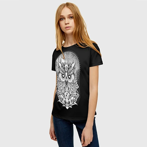 Женская футболка Королевская сова / 3D-принт – фото 3