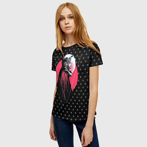 Женская футболка Космическая дама / 3D-принт – фото 3