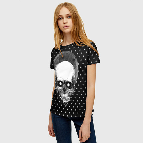 Женская футболка Подробный череп / 3D-принт – фото 3