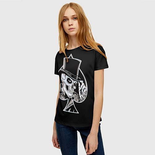Женская футболка Скелетон / 3D-принт – фото 3