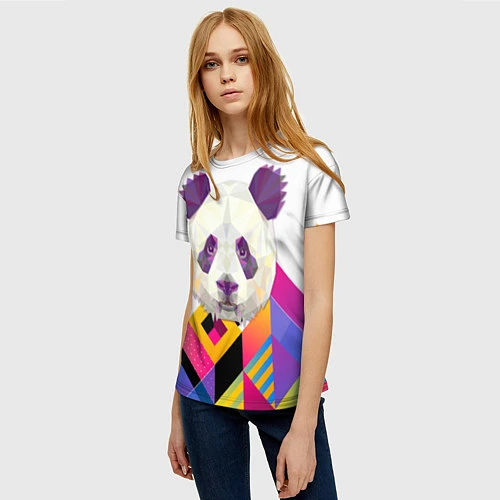 Женская футболка Панда: геометрия / 3D-принт – фото 3
