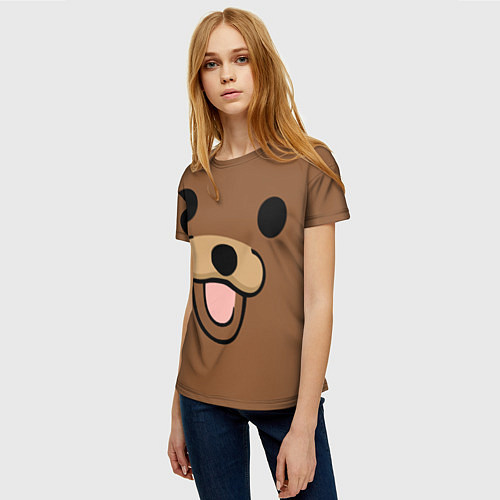 Женская футболка Медведь / 3D-принт – фото 3