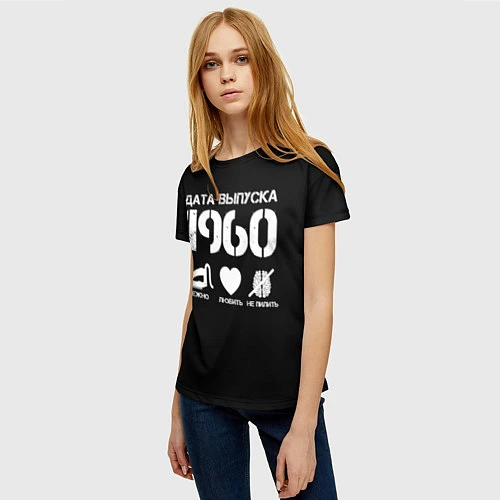 Женская футболка Дата выпуска 1960 / 3D-принт – фото 3