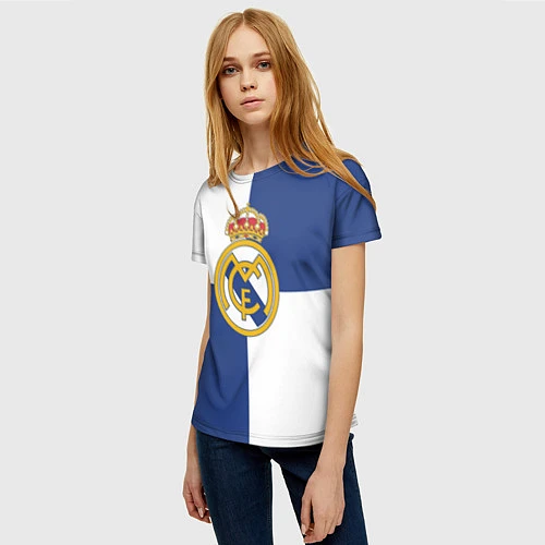 Женская футболка Real Madrid: Blue style / 3D-принт – фото 3