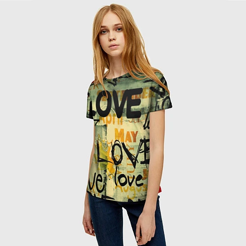 Женская футболка Love letter / 3D-принт – фото 3