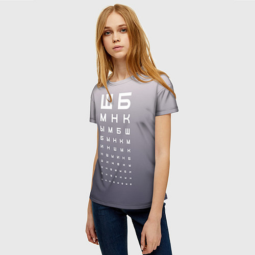 Женская футболка Проверка зрения / 3D-принт – фото 3