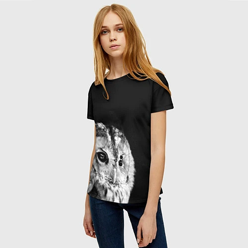 Женская футболка Ночной филин / 3D-принт – фото 3