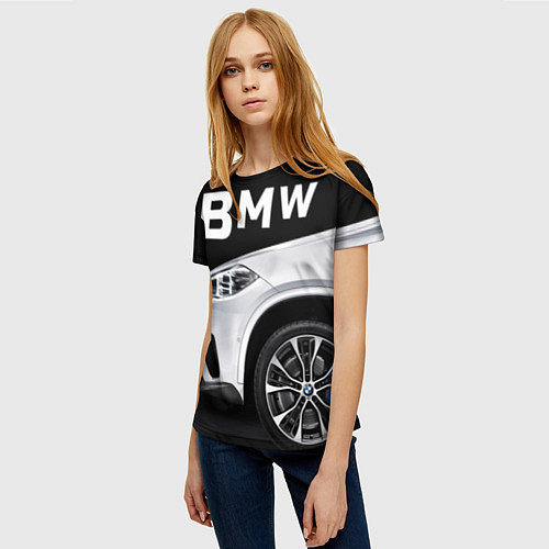 Женская футболка BMW: White Style / 3D-принт – фото 3