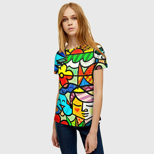 Женская футболка Картинка-мозаика / 3D-принт – фото 3