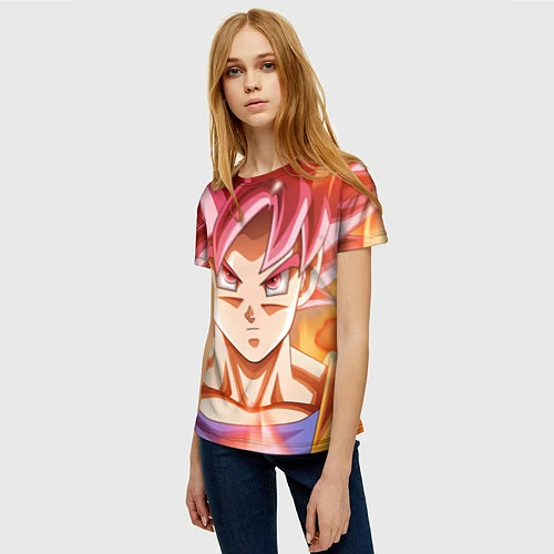 Женская футболка DBZ: Super Goku / 3D-принт – фото 3
