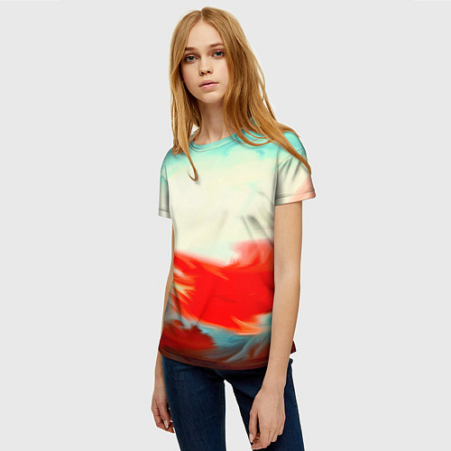 Женская футболка Художественные краски / 3D-принт – фото 3