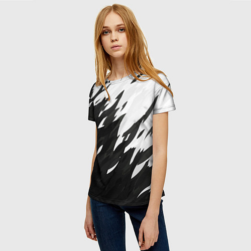 Женская футболка Black & white / 3D-принт – фото 3