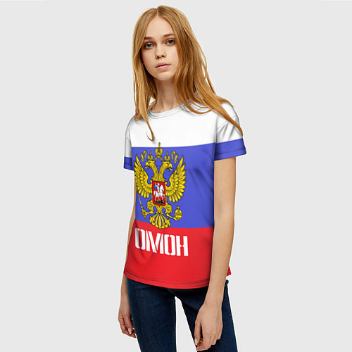 Женская футболка ОМОН, флаг и герб России / 3D-принт – фото 3