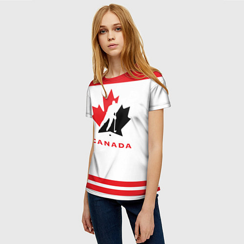 Женская футболка Canada Team / 3D-принт – фото 3
