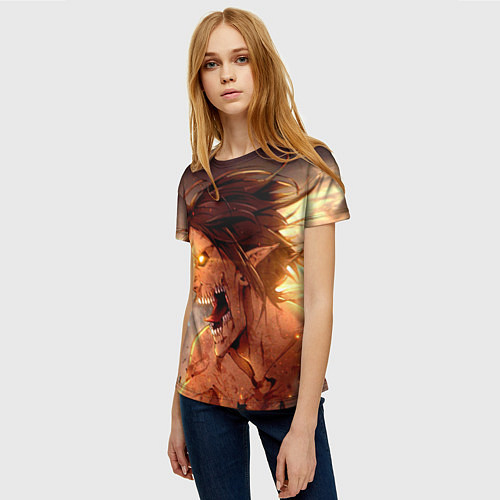 Женская футболка Атака Титанов / 3D-принт – фото 3