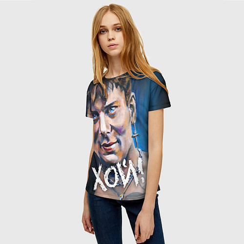 Женская футболка Юрий Хой / 3D-принт – фото 3