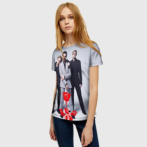 Женская футболка Depeche Mode: Red Flower / 3D-принт – фото 3