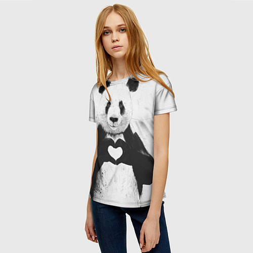 Женская футболка Panda Love / 3D-принт – фото 3