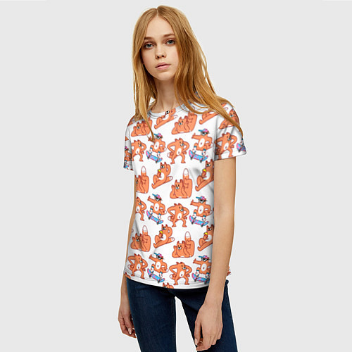 Женская футболка Стикеры с лисом / 3D-принт – фото 3