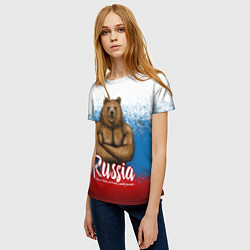 Футболка женская Russian Bear, цвет: 3D-принт — фото 2