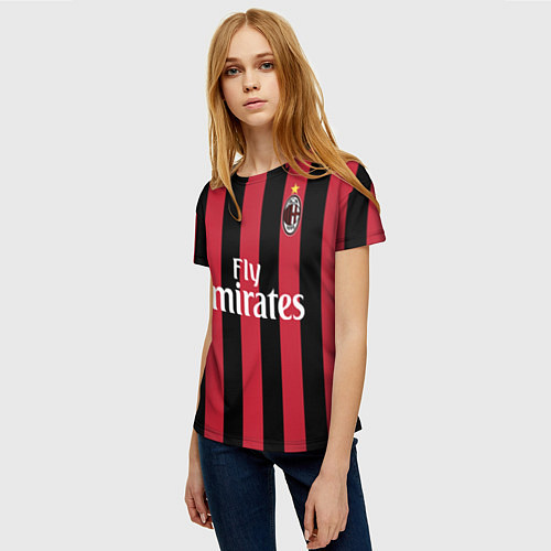 Женская футболка Milan FC: Form 2018 / 3D-принт – фото 3