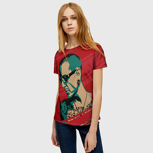 Женская футболка Chester Bennington / 3D-принт – фото 3