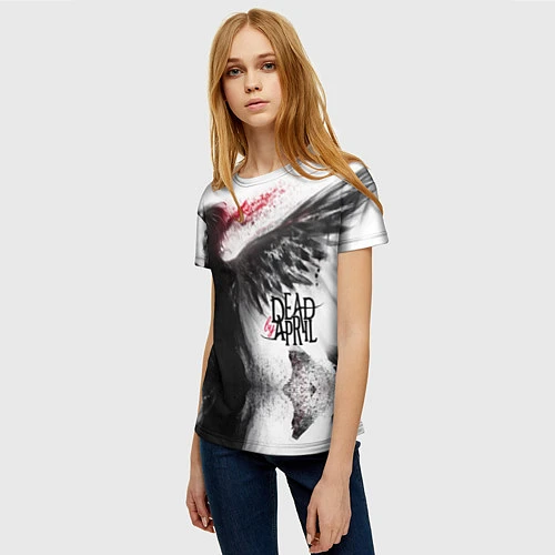 Женская футболка Dead by April: Black angel / 3D-принт – фото 3