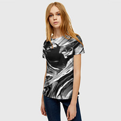 Футболка женская Серые краски, цвет: 3D-принт — фото 2