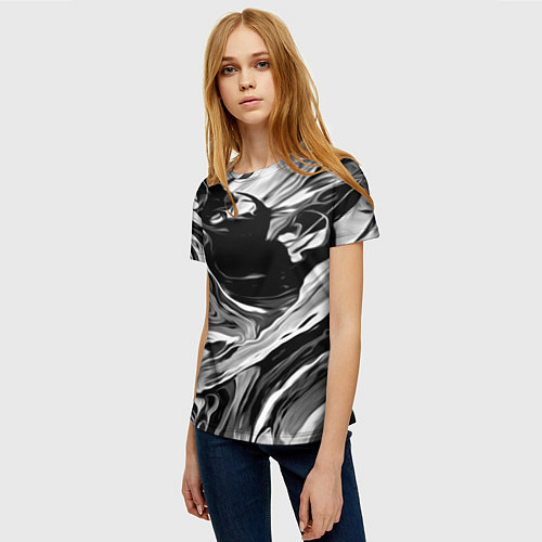 Женская футболка Серые краски / 3D-принт – фото 3