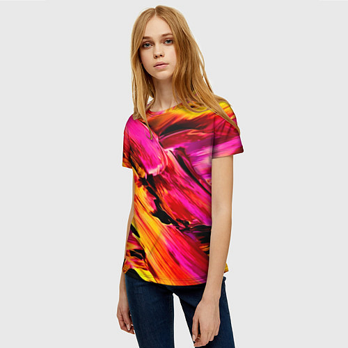 Женская футболка Акварельный цвет / 3D-принт – фото 3