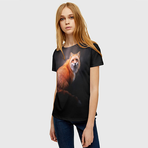 Женская футболка Лис в сумраке / 3D-принт – фото 3