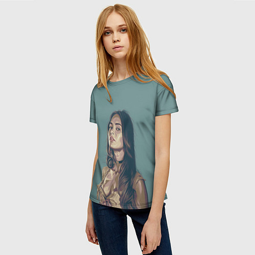 Женская футболка Меган Фокс / 3D-принт – фото 3