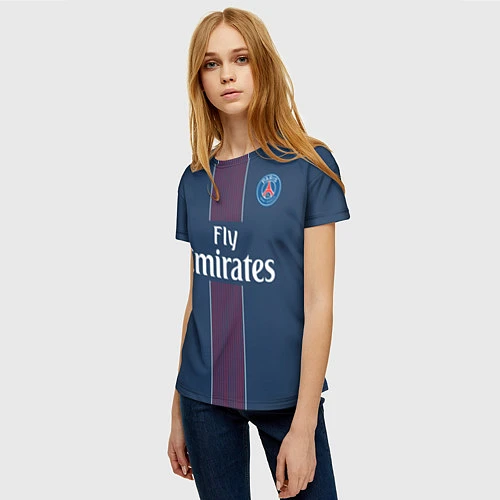 Женская футболка PSG FC: Blue / 3D-принт – фото 3