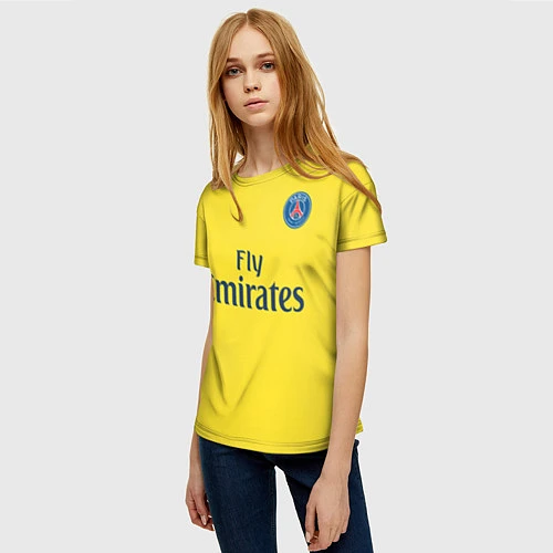 Женская футболка PSG FC: Yellow / 3D-принт – фото 3