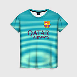 Футболка женская Barcelona FC: Aqua, цвет: 3D-принт