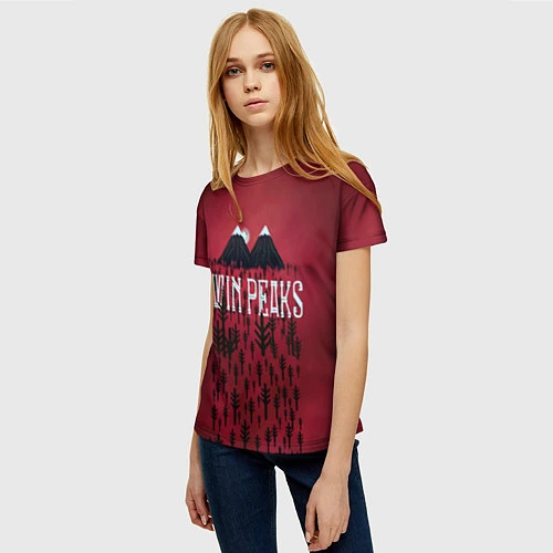 Женская футболка Twin Peaks Wood / 3D-принт – фото 3