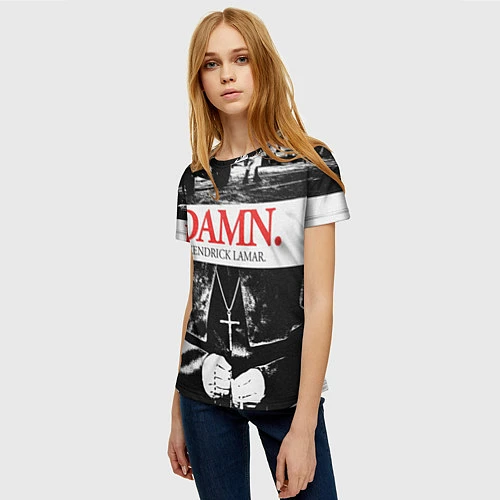 Женская футболка Damn Faith / 3D-принт – фото 3