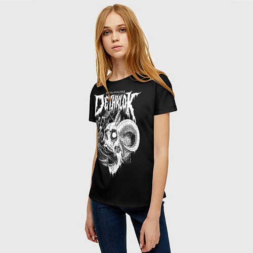 Женская футболка Dethklok: Goat Skull / 3D-принт – фото 3