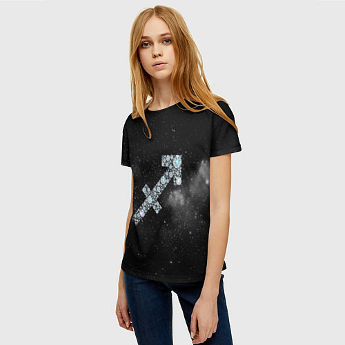 Женская футболка Космический Стрелец / 3D-принт – фото 3