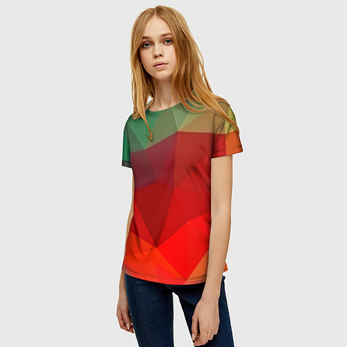 Женская футболка Abstraction colorise / 3D-принт – фото 3