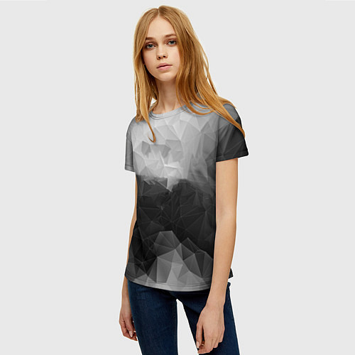 Женская футболка Polygon gray / 3D-принт – фото 3
